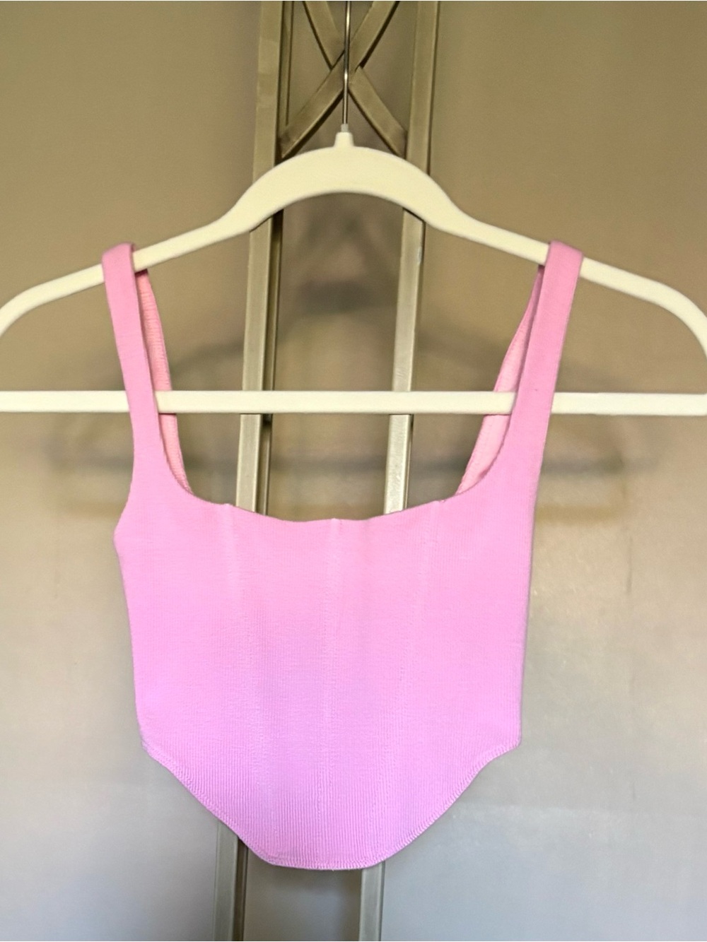 Princess Polly Merrelle Light Pink Corset Top Back Zipper, Front Stays, Size 0